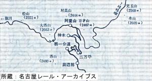 阿里山森林鉄道路線図（阿里山駅周辺）